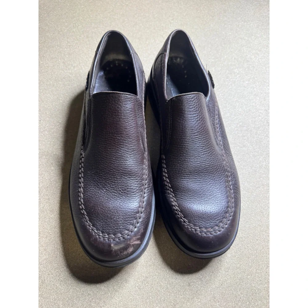 Mephisto Mens Brown Leather Slip On Loafers Walking Shoes Made in France Size 11